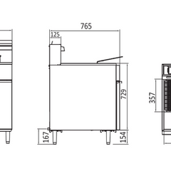 CookRite Freestanding 5 Tubes Gas Deep Fryer NG ATFS-75-NG