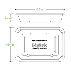 BioPak Plant Fibre Pulp Plastic-free SugarcaneTakeaway Base Container Box