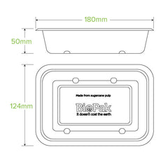 BioPak Plant Fibre Pulp Plastic-free SugarcaneTakeaway Base Container Box