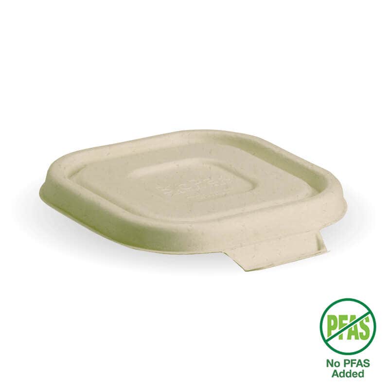 BioPak Plant Fibre Pulp Plastic-Free Sugarcane Takeaway Cover Container Box Lid