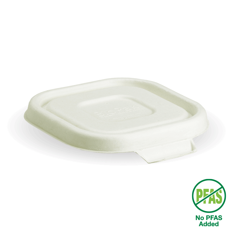 BioPak Plant Fibre Pulp Plastic-Free Sugarcane Takeaway Cover Container Box Lid