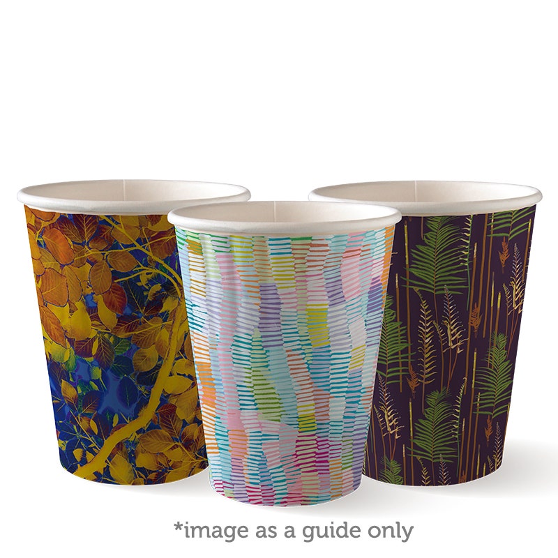 BioPak Double Wall Disposable Hot / Wet Coffee Cups Art Series