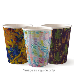 BioPak Double Wall Disposable Hot / Wet Coffee Cups Art Series