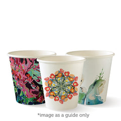 BioPak Single Wall Disposable Hot / Cold Takeaway Coffee Cups Art Series