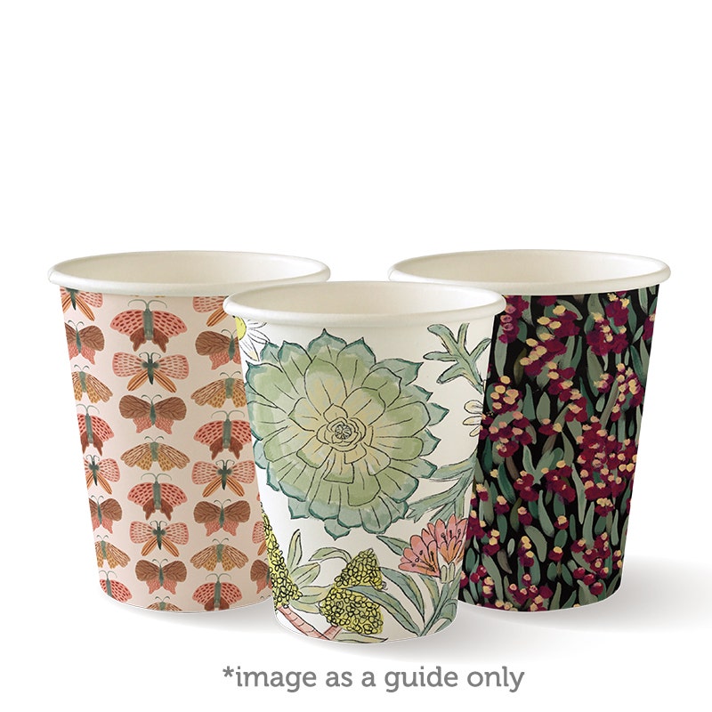 BioPak Single Wall Disposable Hot / Cold Takeaway Coffee Cups Art Series