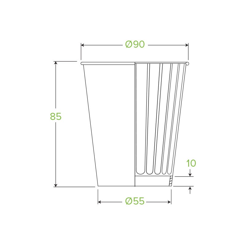 BioPak Double Wall Disposable Hot / Wet Coffee Cups Leaf