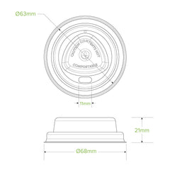 BioPak Plup Plant Fibre BioCup Lids for Hot Coffee Cups