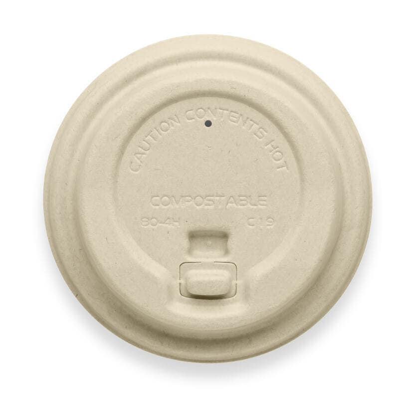 BioPak Plup Plant Fibre BioCup Lids for Hot Coffee Cups