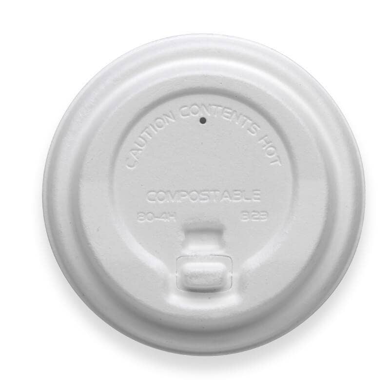 BioPak Plup Plant Fibre BioCup Lids for Hot Coffee Cups
