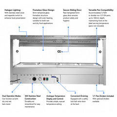 Bonvue Square Countertop Wet and Dry Bain Marie BM14SC