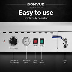 Bonvue Square Countertop Wet and Dry Bain Marie BM14SC