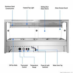 Bonvue Angled Countertop Wet and Dry Bain Marie BM14TC
