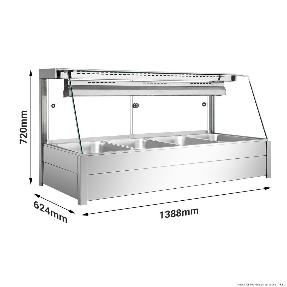 Bonvue Angled Countertop Wet and Dry Bain Marie BM14TC