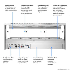 Bonvue Square Countertop Wet and Dry Bain Marie BM17SC