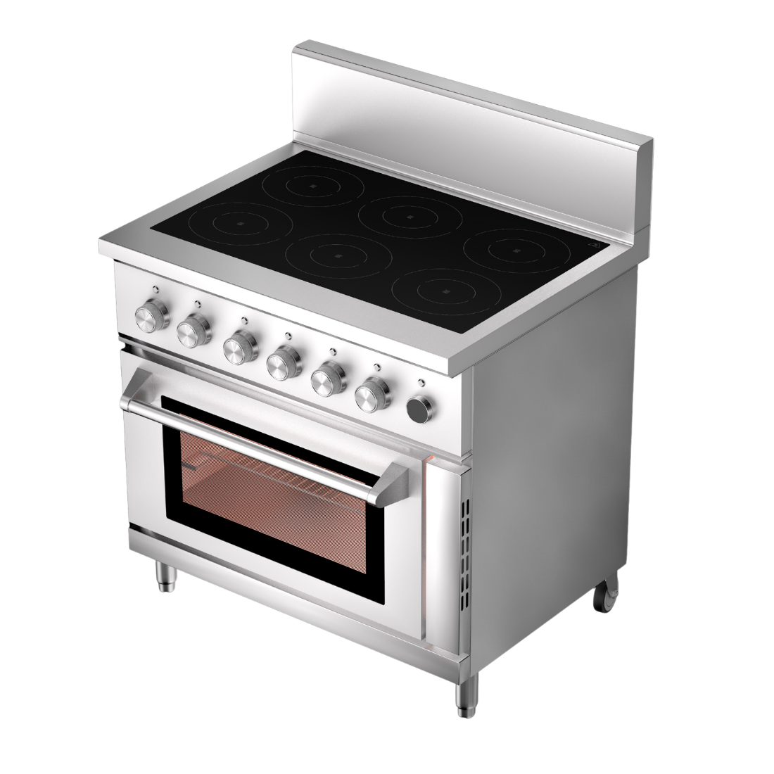 BRENNER Volt 800 Series 6 zones Induction Range with one Fan Forced Oven - BREE8-900ICO