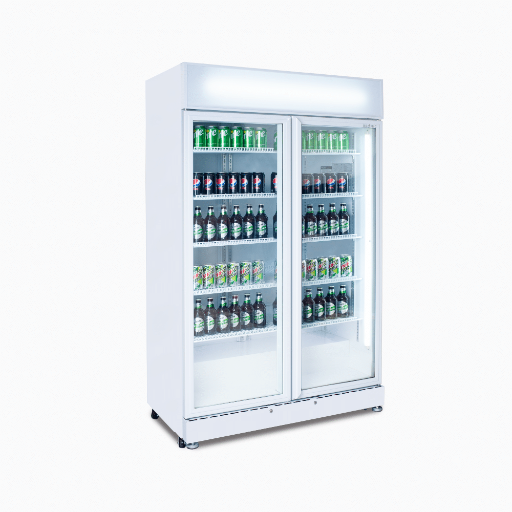 Bromic White Upright 2 Door Display Fridge 885L GM0900LWECO-NR