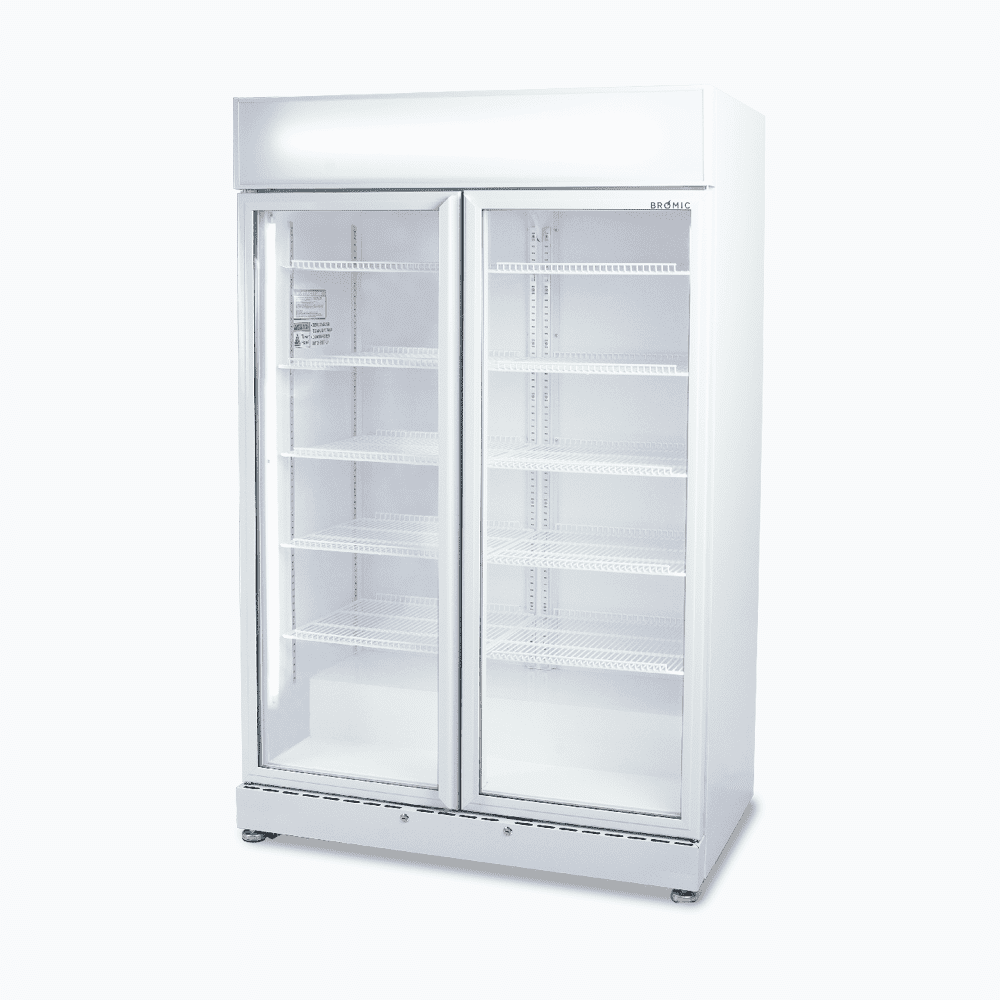 Bromic White Upright 2 Door Display Fridge 885L GM0900LWECO-NR