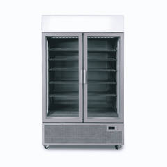 Bromic GM1100LS-NR Two Flat Glass Door Upright Display Fridge - 1082L