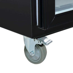 Thermaster Single Glass Door Upright Fridge Black Stainless Steel SUCG500B