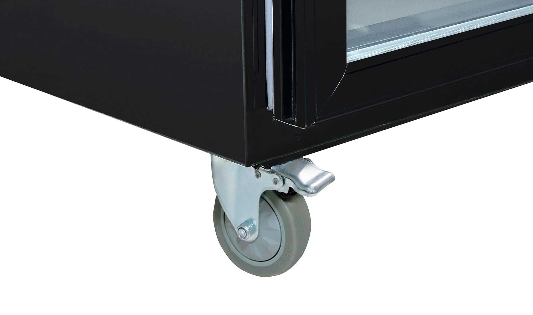Thermaster Single Glass Door Upright Fridge Black Stainless Steel SUCG500B