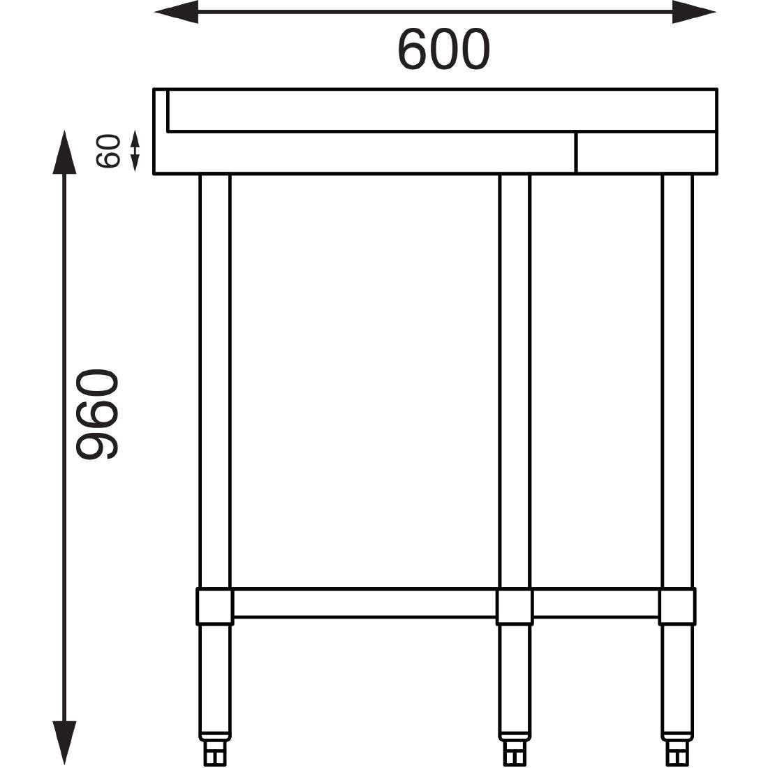 Vogue 430 Grade Stainless Steel Corner Tables