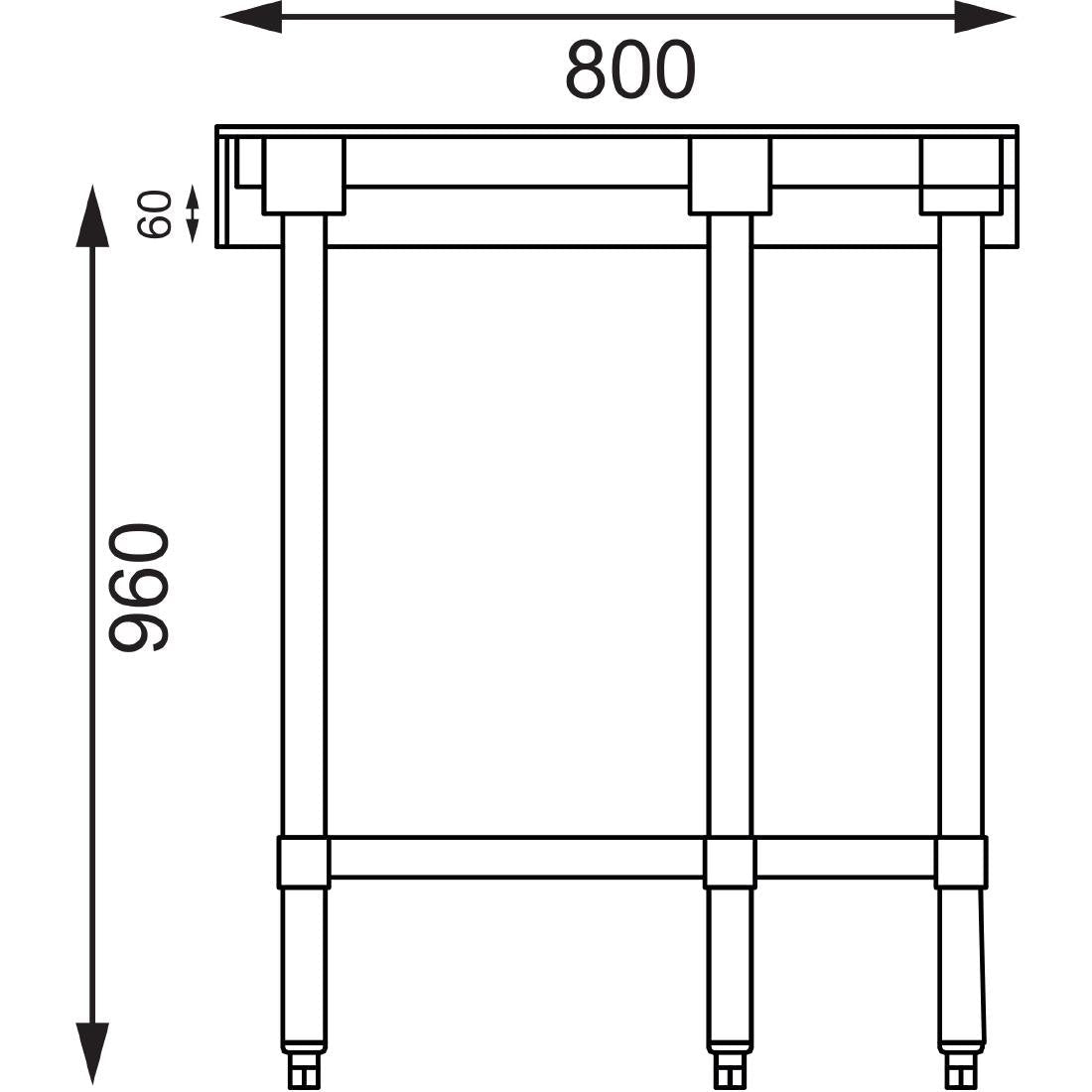 Vogue 430 Grade Stainless Steel Corner Tables