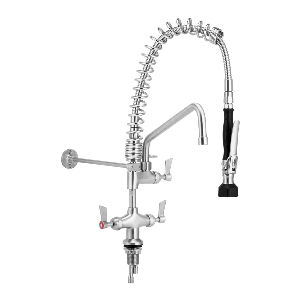 3Monkeez Stainless Steel Compact Dual Bench Mount Pre-Rinse with Optional Pot Filler