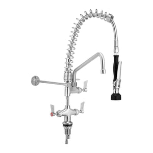 3Monkeez Stainless Steel Compact Dual Bench Mount Pre-Rinse with Optional Pot Filler