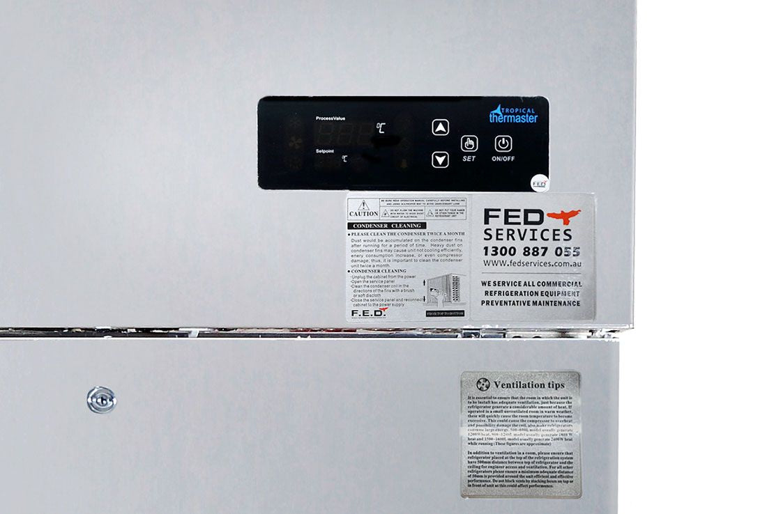 Thermaster Tropical 2 X ½ Door SS Fridge 312L SUC500