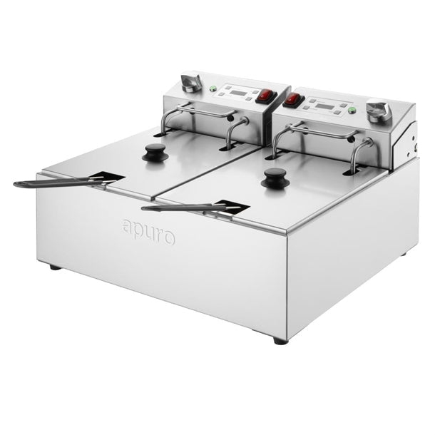 Apuro Double Fryer - 2x5Ltr 2x2.8kW