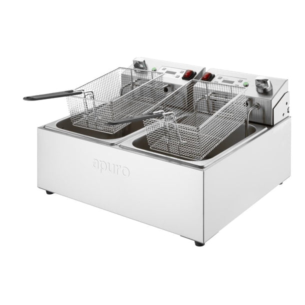 Apuro Double Fryer - 2x5Ltr 2x2.8kW