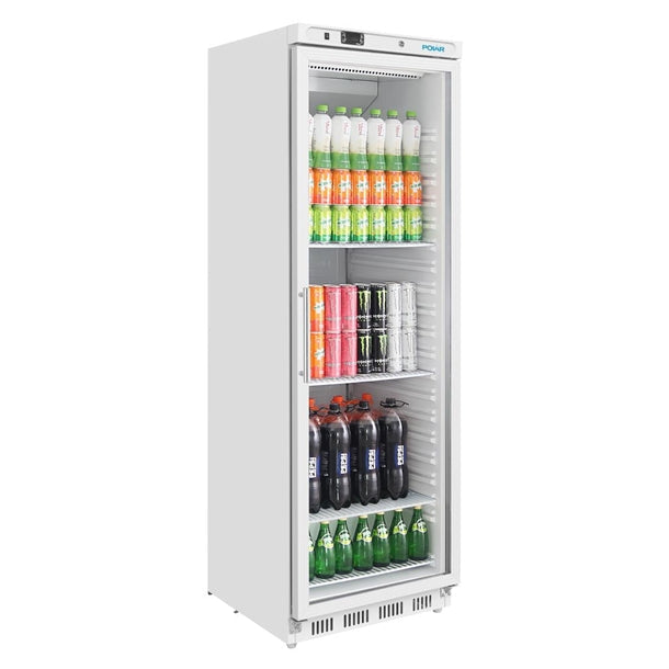 Polar C-Series Upright White Display Fridge - 400Ltr