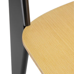 Bolero Wooden Dining Chairs with Black Steel Frame (Pack of 4)