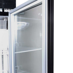 Thermaster Single Glass Door Upright Fridge Black Stainless Steel SUCG500B