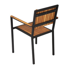 Bolero Steel & Acacia Armchair (Pack of 4)