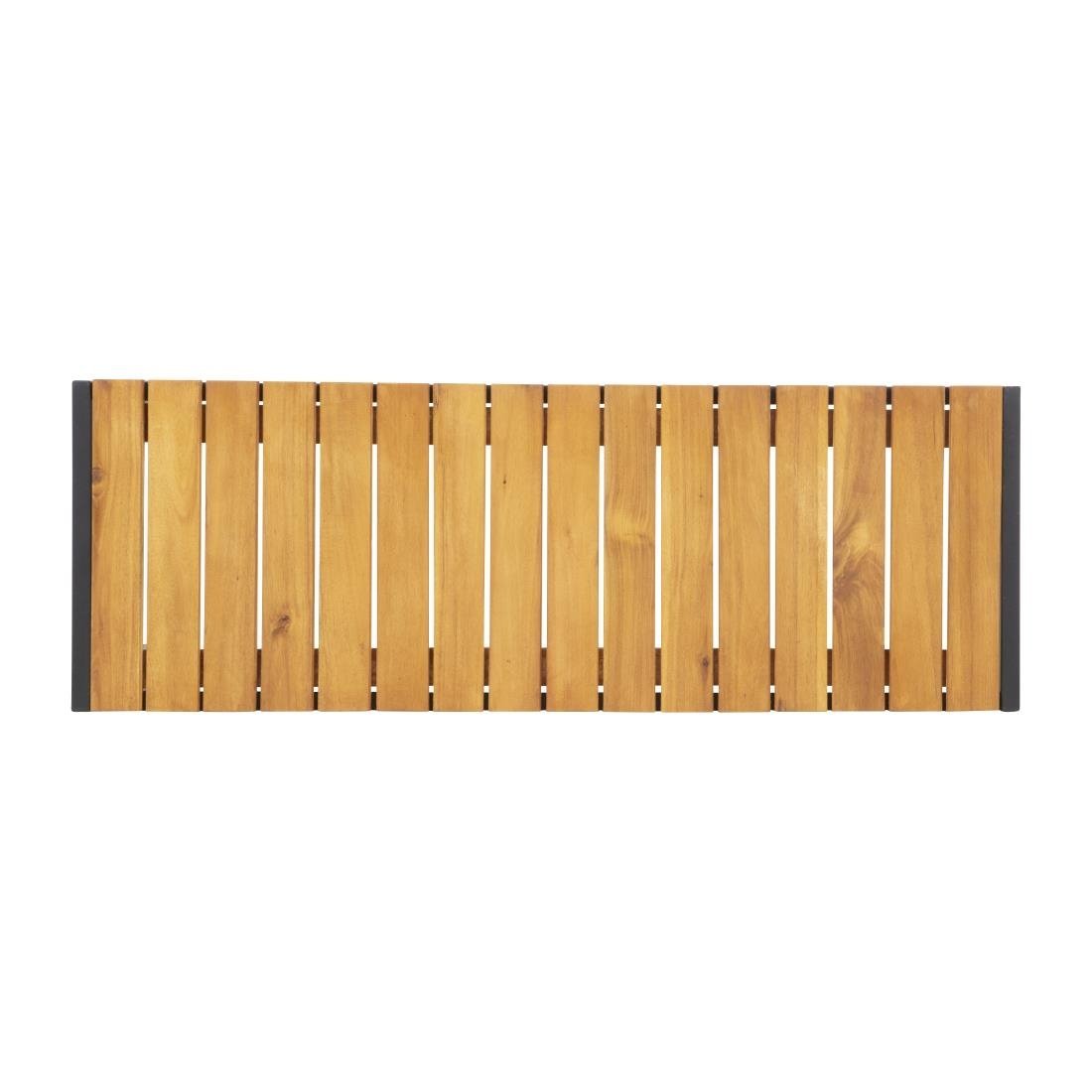 Bolero Rectangular Steel and Acacia Benches 1000mm (Pack of 2)