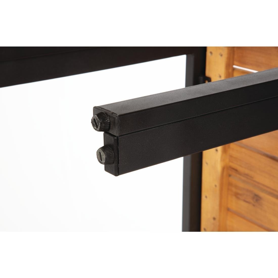 Bolero Rectangular Steel and Acacia Benches 1000mm (Pack of 2)
