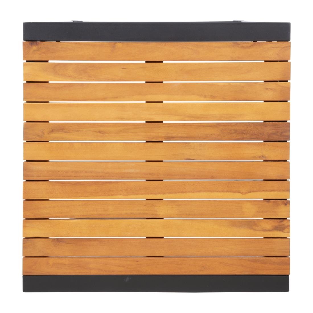 Bolero Square Steel and Acacia Bar Table 600mm