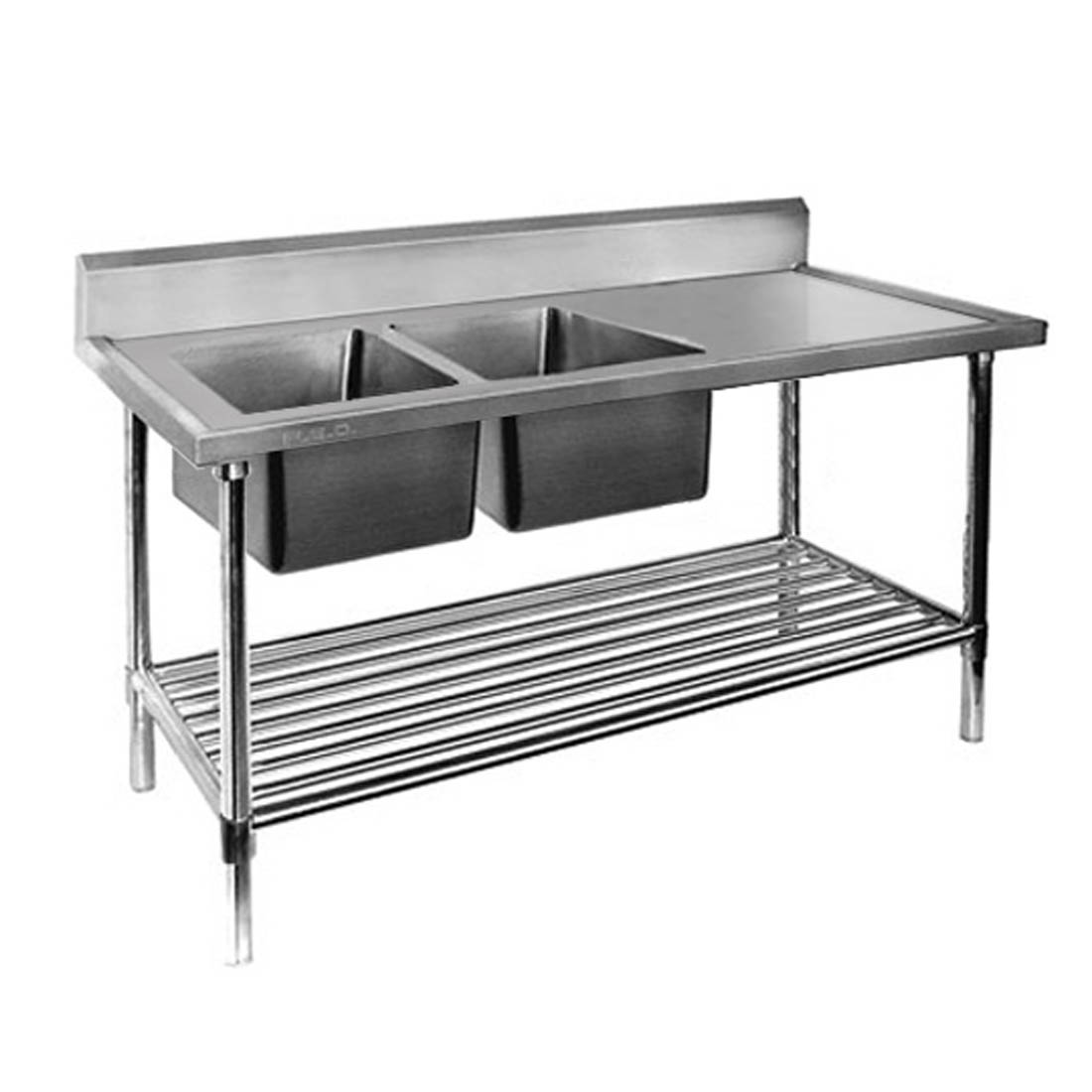 Modular Systems DSB6-1800L/A Modular System Double Left Sink Bench with Pot Undershelf