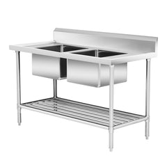 Modular Systems DSB7-1500C/A Modular System Double Centre Sink Bench with Pot Undershelf
