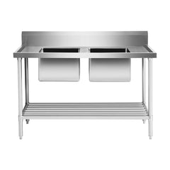 Modular Systems DSB7-1500C/A Modular System Double Centre Sink Bench with Pot Undershelf
