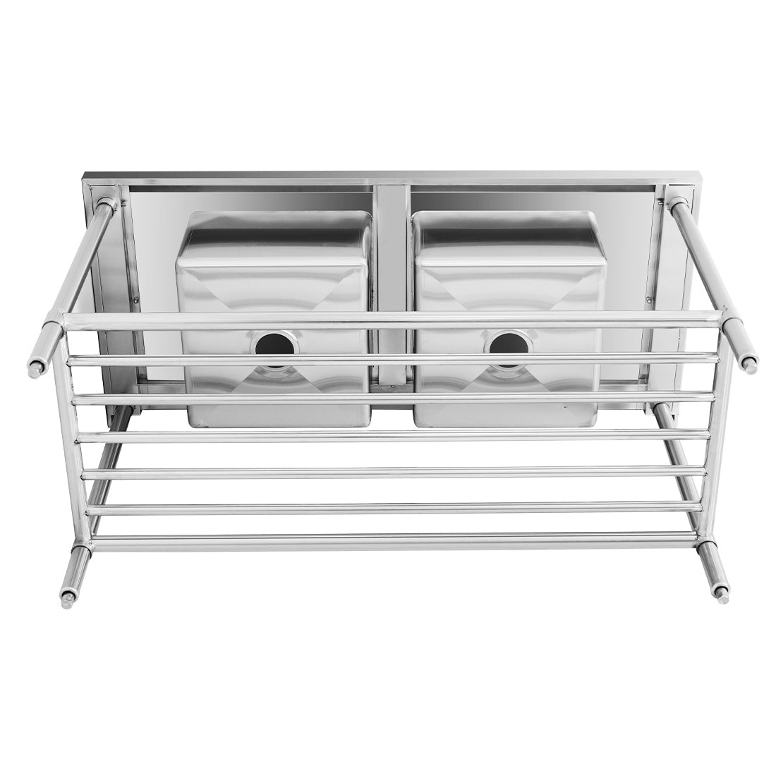 Modular Systems DSB7-1500C/A Modular System Double Centre Sink Bench with Pot Undershelf