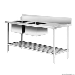 Modular Systems Left Inlet Double Sink Dishwasher Bench