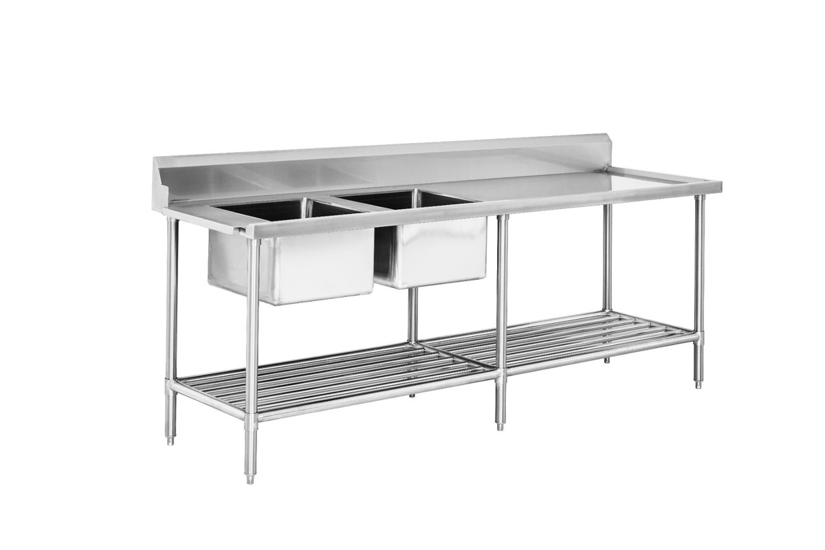 Modular Systems DSBD7-2400L/A Left Inlet Double Sink Dishwasher Bench