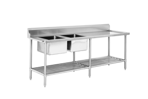 Modular Systems DSBD7-2400L/A Left Inlet Double Sink Dishwasher Bench