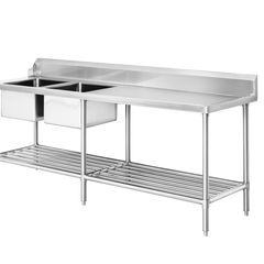 Modular Systems DSBD7-2400L/A Left Inlet Double Sink Dishwasher Bench