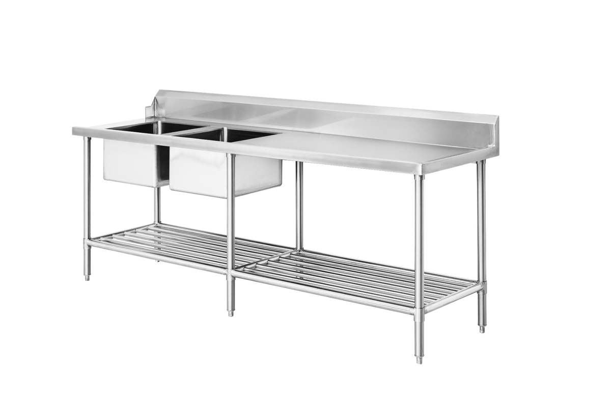Modular Systems DSBD7-2400L/A Left Inlet Double Sink Dishwasher Bench