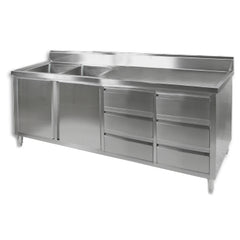 Modular Systems DSC-2100L-H Kitchen Tidy Cabinet with Double Left Sinks