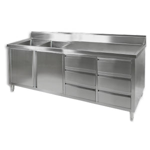 Modular Systems DSC-2100L-H Kitchen Tidy Cabinet with Double Left Sinks