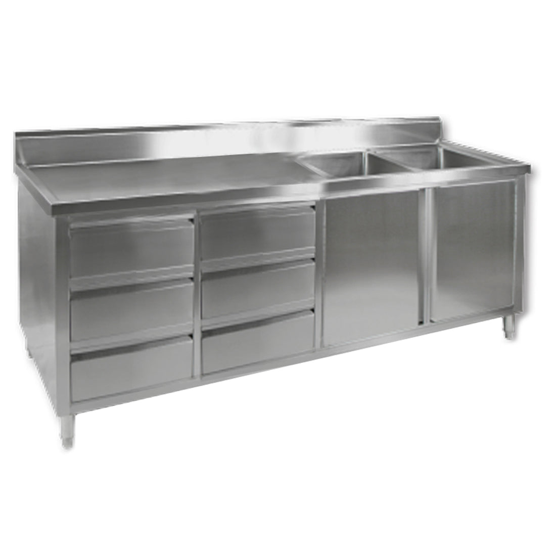 Modular Systems DSC-2100R-H Kitchen Tidy Cabinet with Double Right Sinks